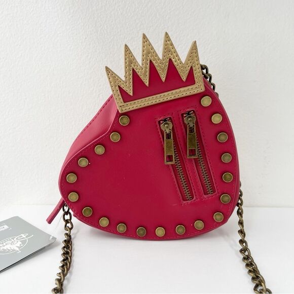 Disney Handbags - New Disney Store Descendants Evie’s Red Studded Heart Crown Purse Crossbody